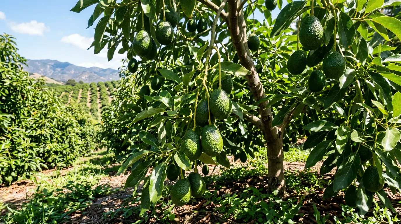 Aerial view of crop rows