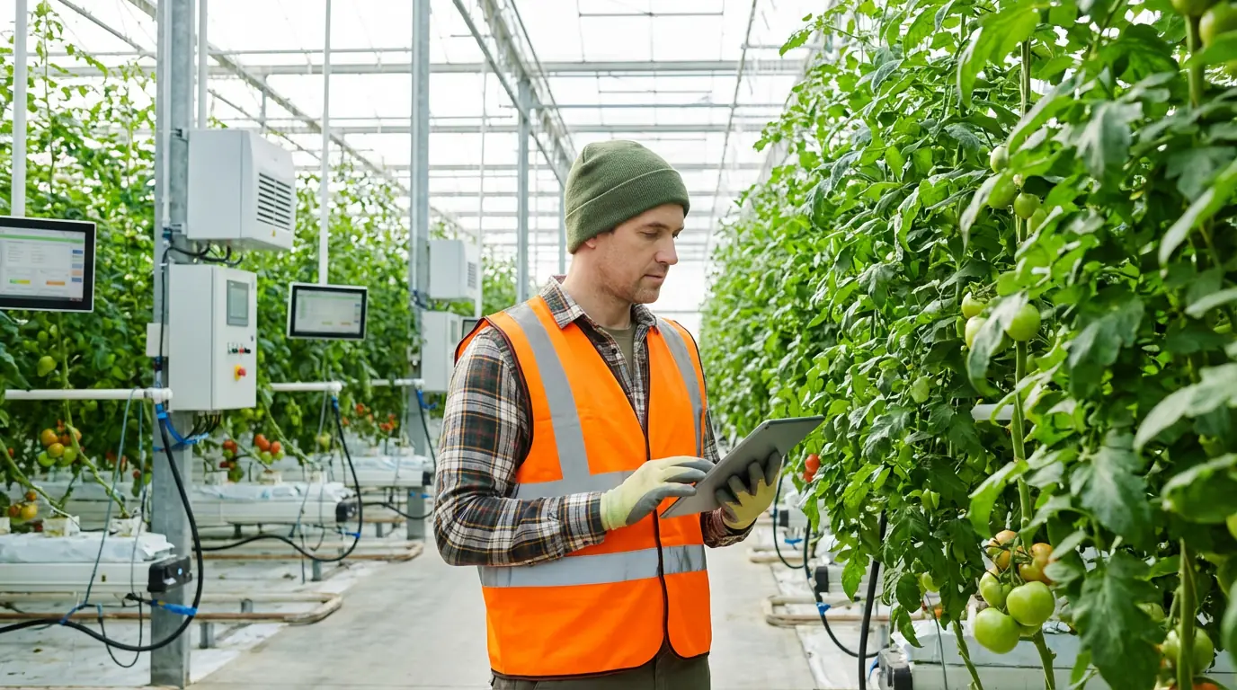 Tomatoes orchard fruit on tree