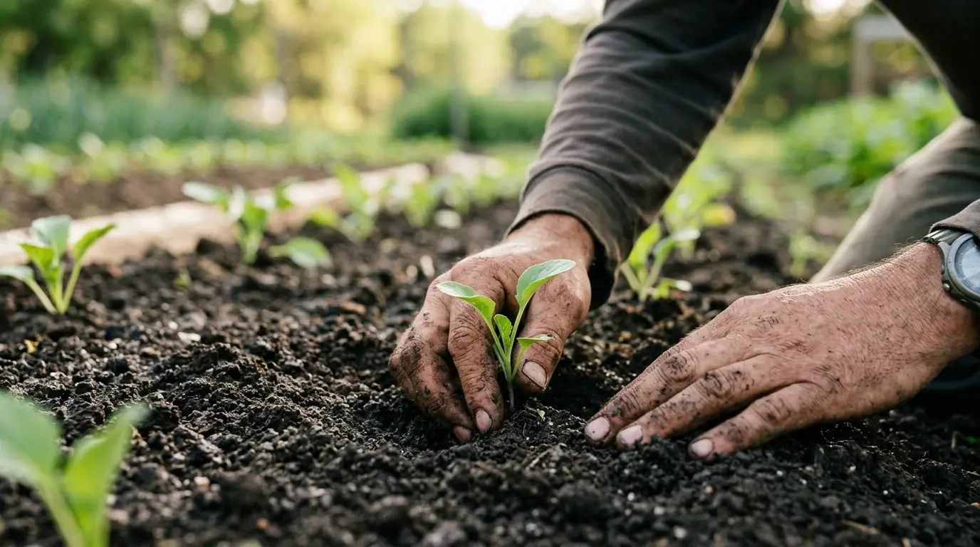 Agrillano team member carrying produce boxes